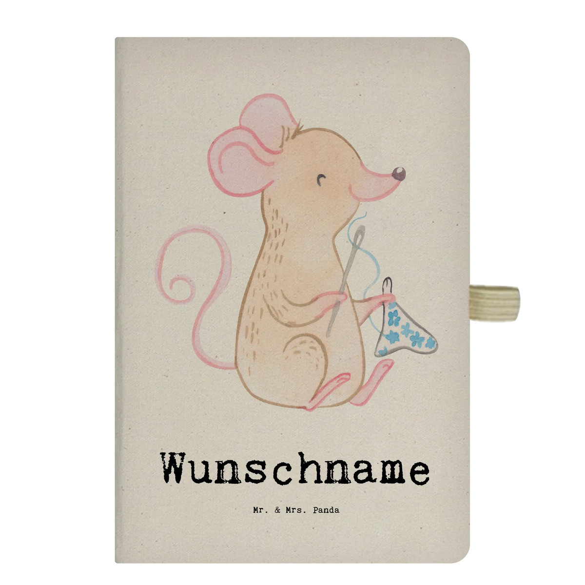 Personalised notebook Mouse Sew Gift, sport, hobby, giving, thank you, award, profit, athlete, DIY, sewing class, Sewing, creative hobby, sewing machine