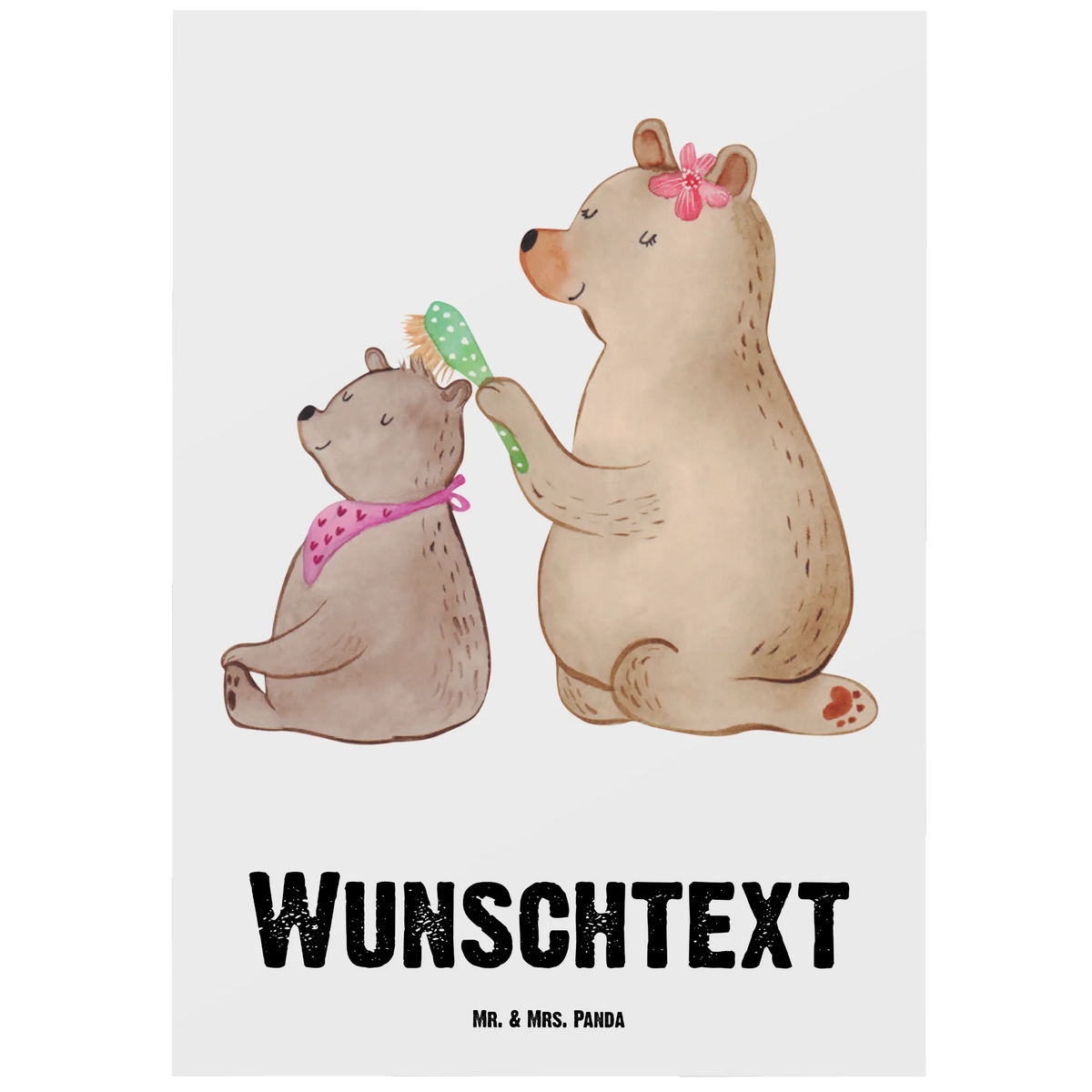 Personalised postcard bear child Father's Day, Mother's Day, Gift