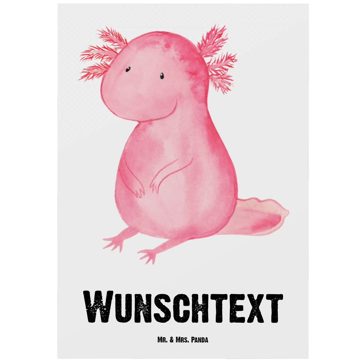 Personalised postcard axolotl zero Axolotl, Axelotl, marine animals, Mexican walking fish, salamander, happy, lifestyle, girlfriend, wisdom, cheerful, worldly wisdom, contented, Axolot, love