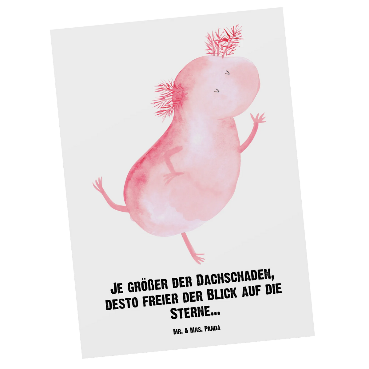 Personalised postcard axolotl Dance Axolotl, Axelotl, marine animals, Mexican walking fish, salamander, axolot, amphibians, roof damage, crazy, tailfish, stars, girlfriend, best friend