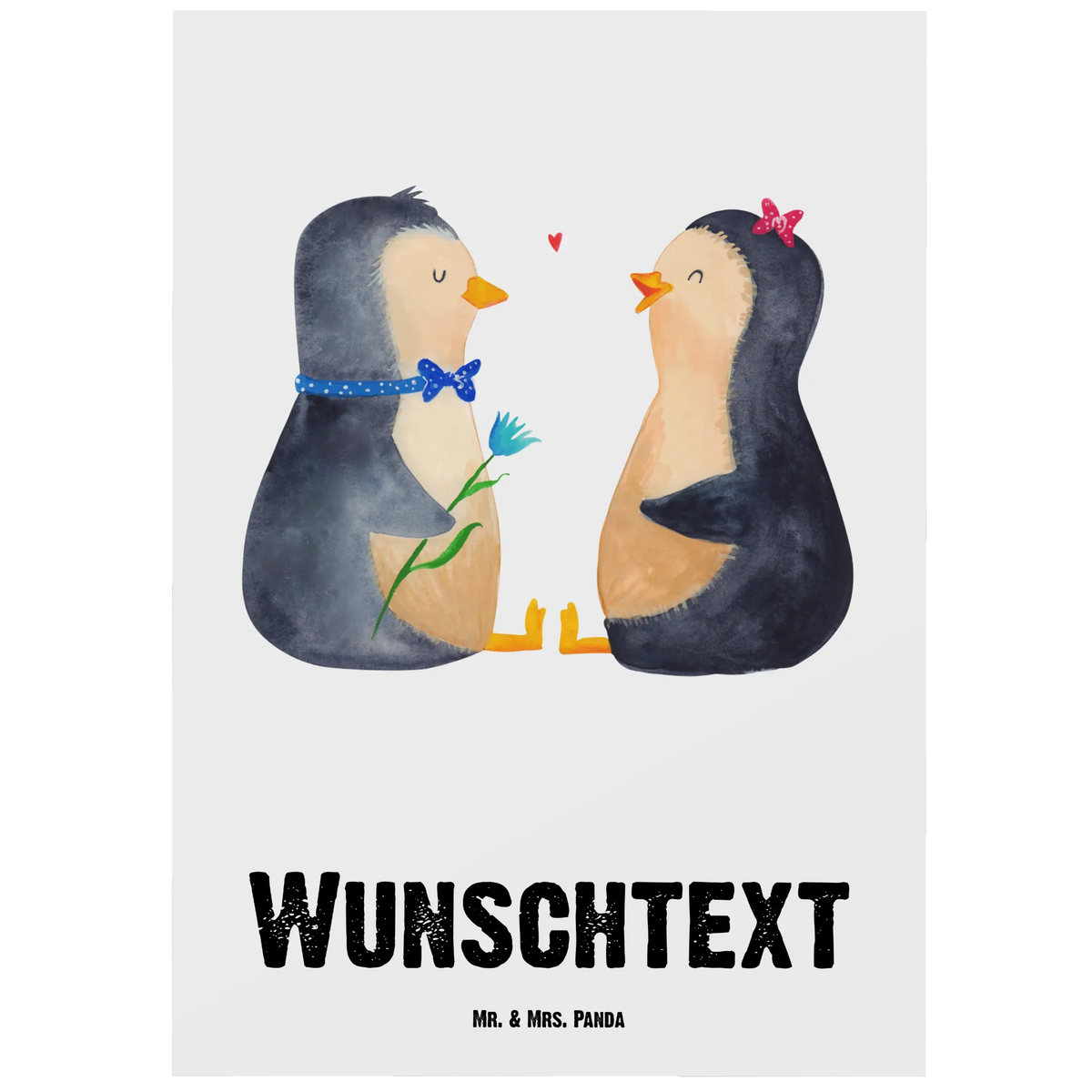 Personalised postcard Penguin pair Penguin, North Pole, Winter, Penguins, love gift, dream couple, wedding, engagement, penguin, anniversary, great love, wedding day, love, lovers, penguins, proof of love, wedding gift