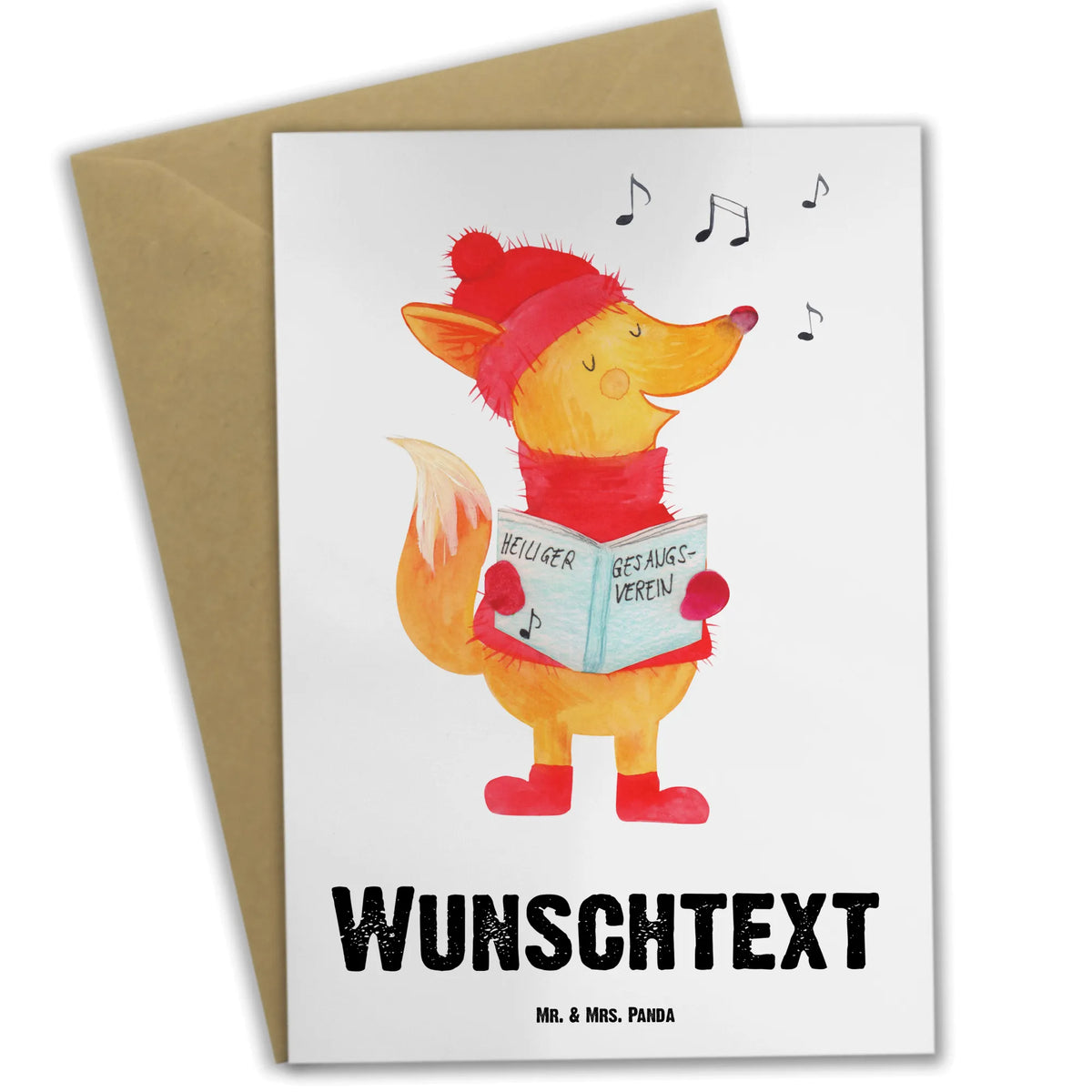 Personalisierte Grußkarte Fuchs Sänger Personalisierte Grußkarte, Personalisierte Karte, individuelle grußkarte, grußkarte personalisiert, Personalisierte Klappkarte, Grußkarten Personalisiert, Grußkarte personalisierbar, Weihnachten, Winter, Weihnachtsdeko, Nikolaus, Advent, Heiligabend, Wintermotiv, Singen, Füchse, Sänger, Weihnachtslieder, Fuchs, Geschenk Sänger
