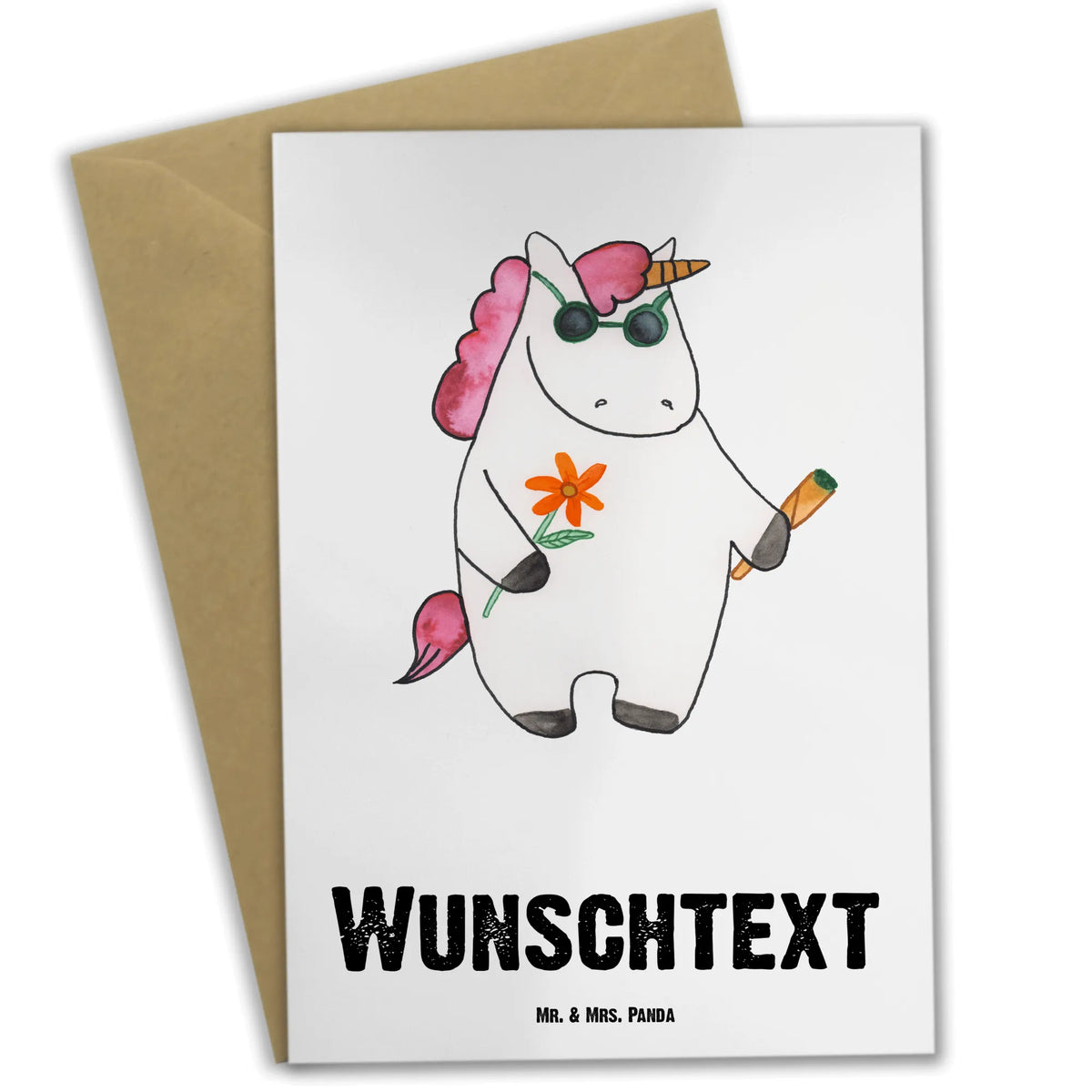 Personalisierte Grußkarte Einhorn Woodstock Personalisierte Karte, Personalisierte Klappkarte, grußkarte personalisiert, individuelle grußkarte, Grußkarten Personalisiert, Grußkarte personalisierbar, Personalisierte Grußkarte, Unicorn, Einhorn, Einhörner, Einhorn Deko, Zigarette, Woodstock, Joint, Spaß. Lustig, Witzig, Kiffen, Alkohol, Party