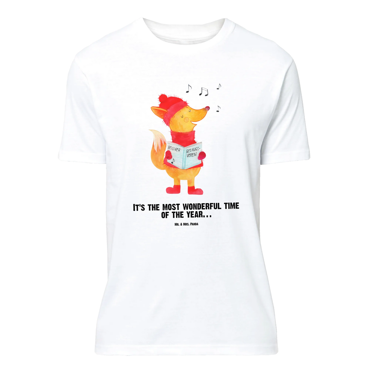 Personalisiertes T-Shirt Fuchs Sänger T-Shirt mit Aufruck, T-Shirt mit Namen, T-Shirt Personalisiert, Weihnachten, Winter, Wintermotiv, Weihnachtsdeko, Heiligabend, Nikolaus, Advent, Weihnachtslieder, Sänger, Geschenk Sänger, Singen, Füchse, Fuchs