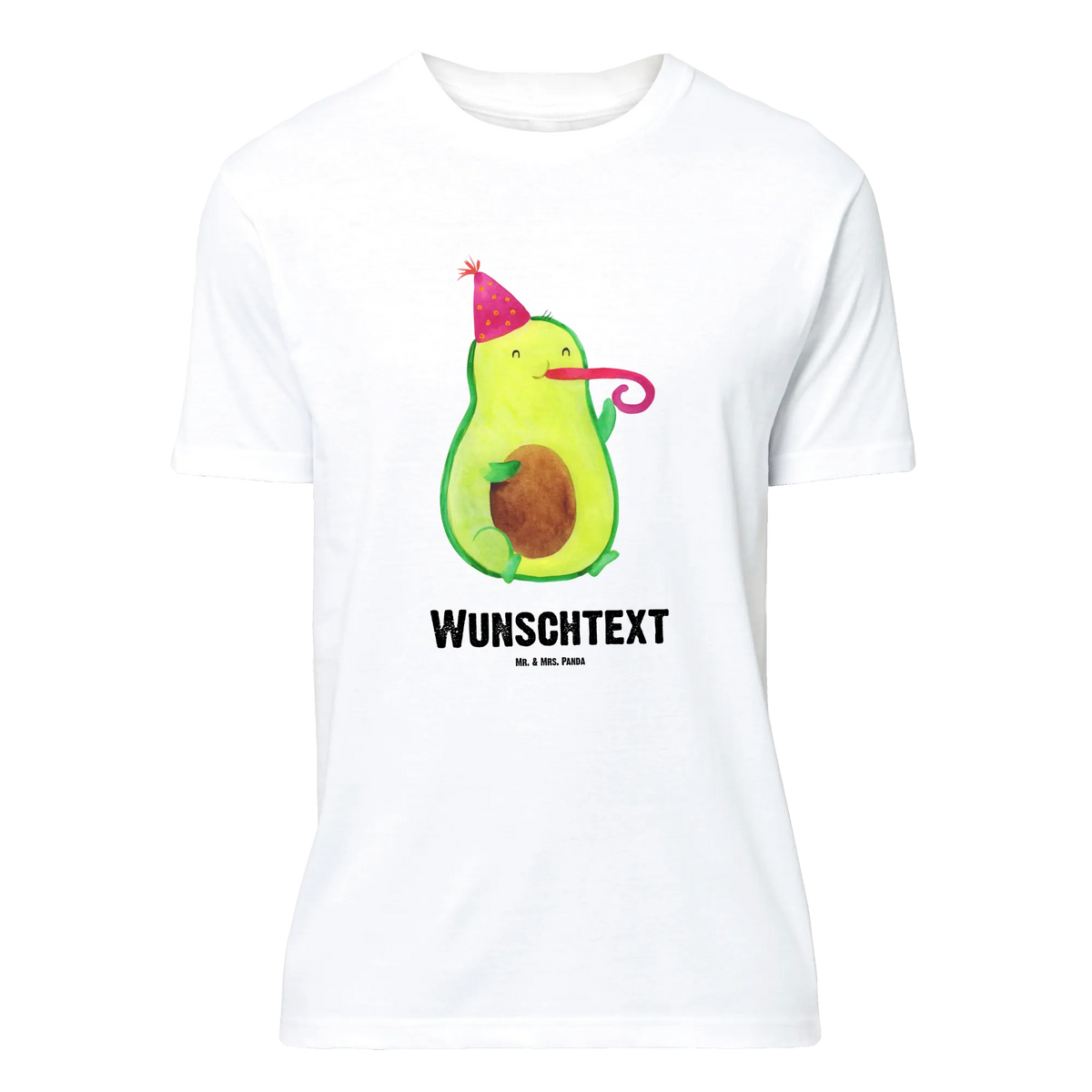 Personalisiertes T-Shirt Avocado Feier T-Shirt mit Namen, T-Shirt mit Aufruck, T-Shirt Personalisiert, Veggie, Gesund, Vegan, Avocado, Tröte, Feierlichkeit, Gute Laune, Fete, Feier, Geburtstag, Party