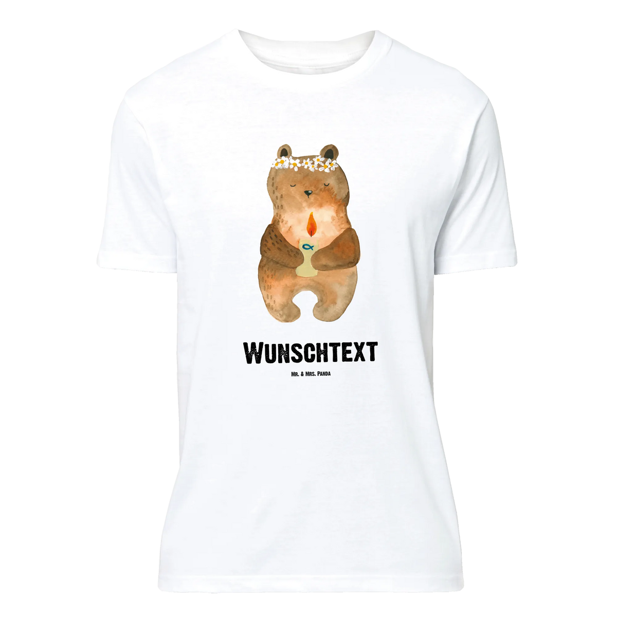 Personalised T-Shirt bear communion teddy bear, cuddly toy, communion, God's blessing, catholic, baptismal candle