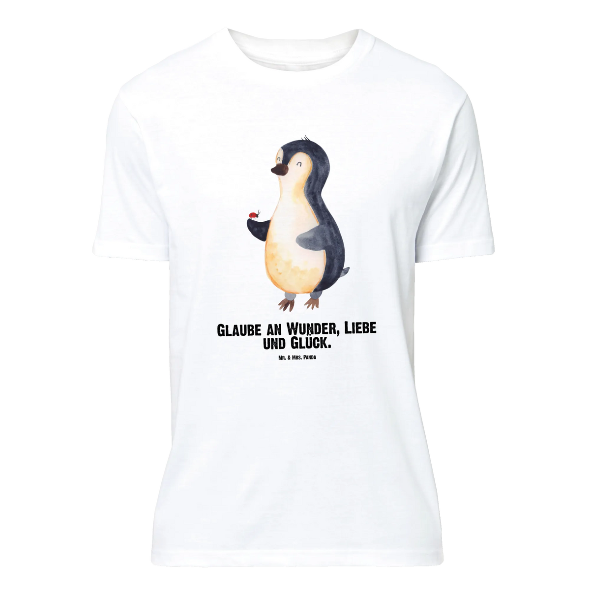 Personalisiertes T-Shirt Pinguin Marienkäfer T-Shirt Personalisiert, T-Shirt mit Aufruck, T-Shirt mit Namen, Pinguin, Glück, Freude, Wunder, Marienkäfer, Pinguine, Liebe, Lebensfreude