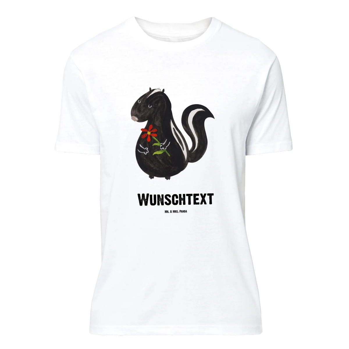 Personalisiertes T-Shirt Stinktier Blume T-Shirt Personalisiert, T-Shirt mit Namen, T-Shirt mit Aufruck, Skunk, Stinktier, Wildtier, Tagträumer, Raubtier, Stinker, Verträumt, Stinki, Dreams, Träume