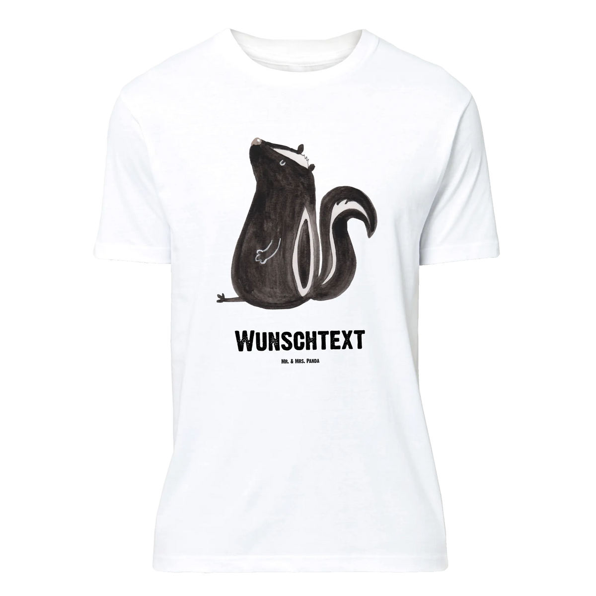 Personalisiertes T-Shirt Stinktier Sitzen T-Shirt mit Aufruck, Wunschtext, T-Shirt mit Namen, Bedrucken, T-Shirt Personalisiert, Stinktier, Skunk, Büro, Spruch, Raubtier, Wildtier, Recht, Stinker, Besserwisser, Stinki