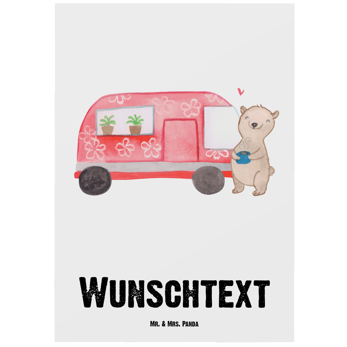 Personalised postcard bear camper Gift, sport, hobby, giving, thank you, award, profit, athlete, Campground, Camping, Camper, RV, Road Trip, Vacation