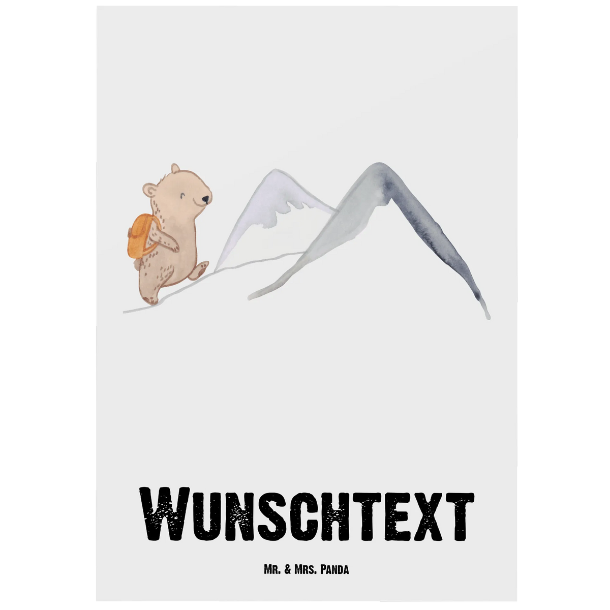 Personalised postcard bear Rockclimbing Gift, sport, hobby, giving, thank you, award, profit, athlete, Mountaineering, mountain sports, alpinism, hiking, trekking, alpine hiking
