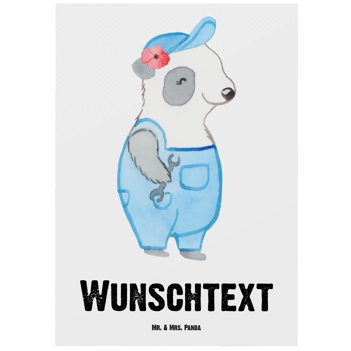 Personalisierte Postkarte Handwerkerin Herz