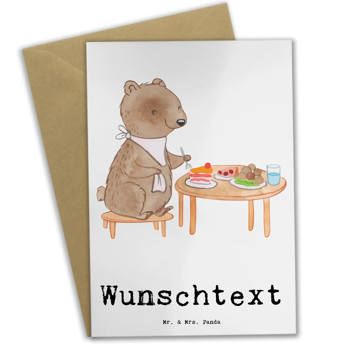 Personalisierte Grußkarte Bär Essen gehen Personalisierte Karte, Personalisierte Grußkarte, individuelle grußkarte, Grußkarte personalisierbar, Grußkarten Personalisiert, grußkarte personalisiert, Personalisierte Klappkarte, Geschenk, Schenken, Sport, Sportart, Hobby, Danke, Dankeschön, Auszeichnung, Gewinn, Sportler, Essen, Restaurant, Restaurantbesuch, Essen gehen