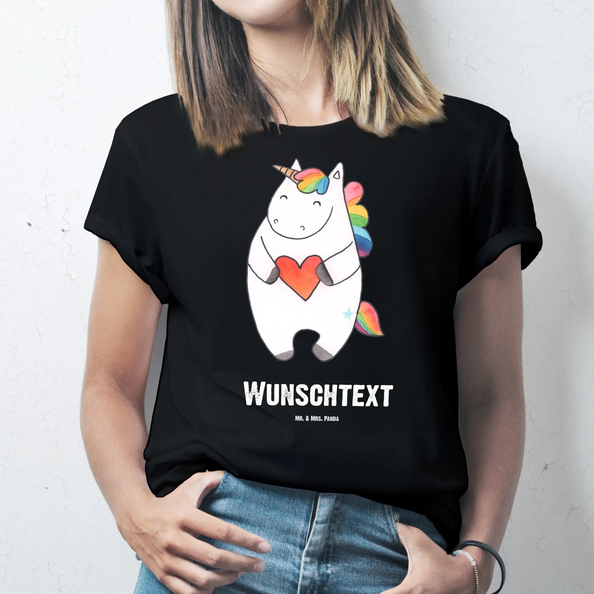 Personalised T-Shirt unicorn Heart different, girlfriend gift, girlfriend present, heart, bad girl, evil