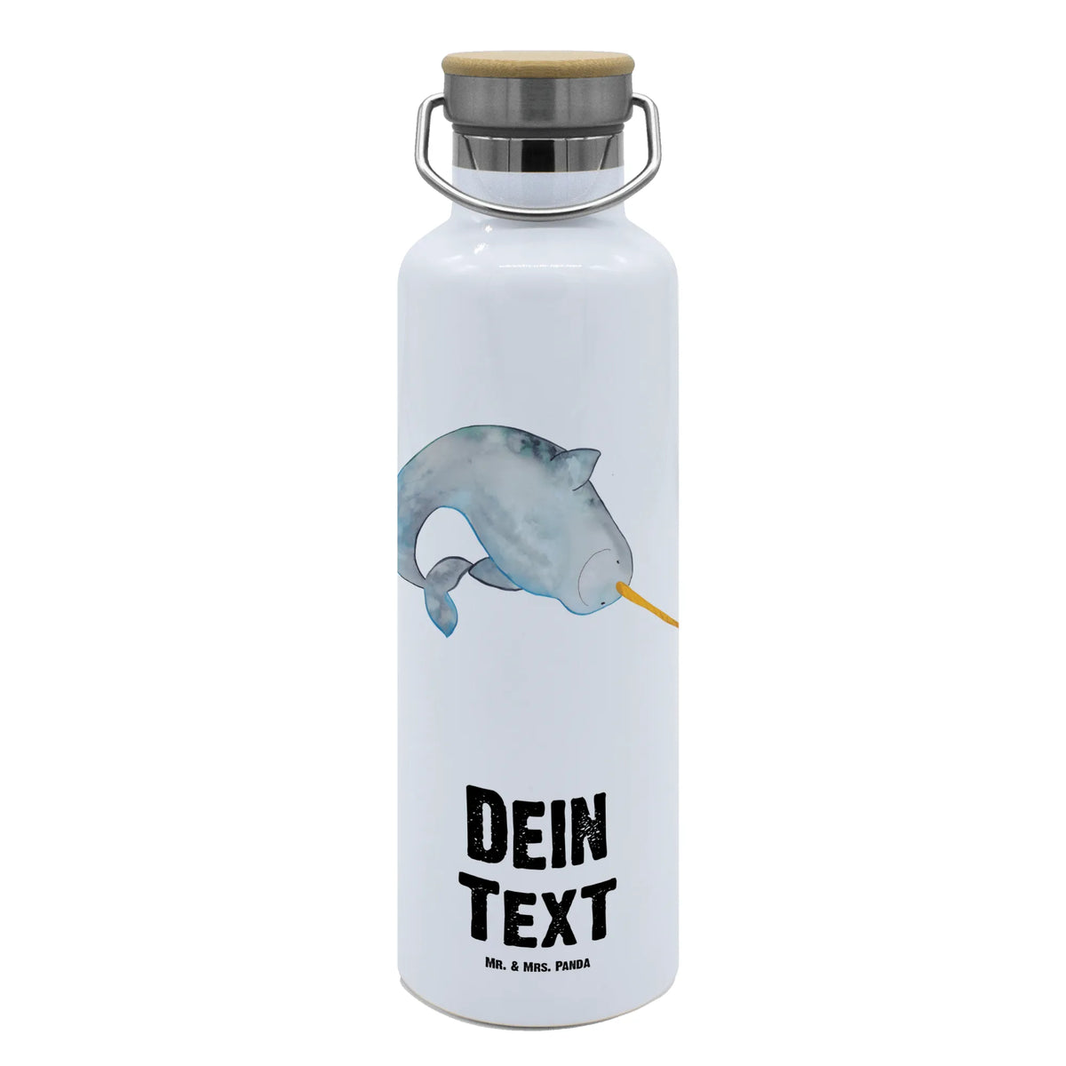 Personalised drinks bottle Narwhal