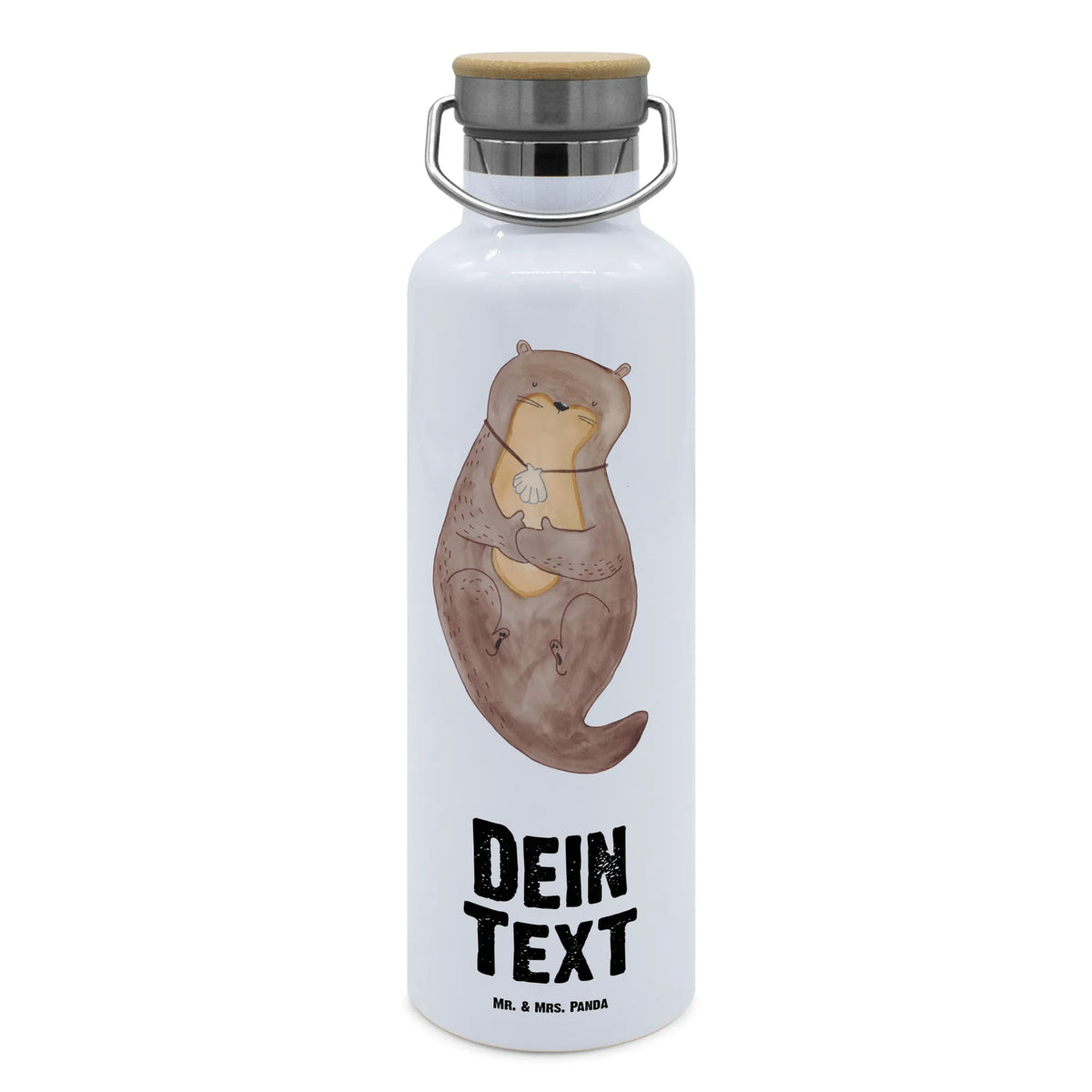 Personalised drinks bottle otter shell otter, marten, sea otter, European otter, water mammal, aquatic animal, baby otter, predator, water, otter gifts, animal lover, gift ideas for animal lovers, animal, mammal, water animal, gifts for people in love, motivation, daydreaming, office, otter love, dreaming, brooding