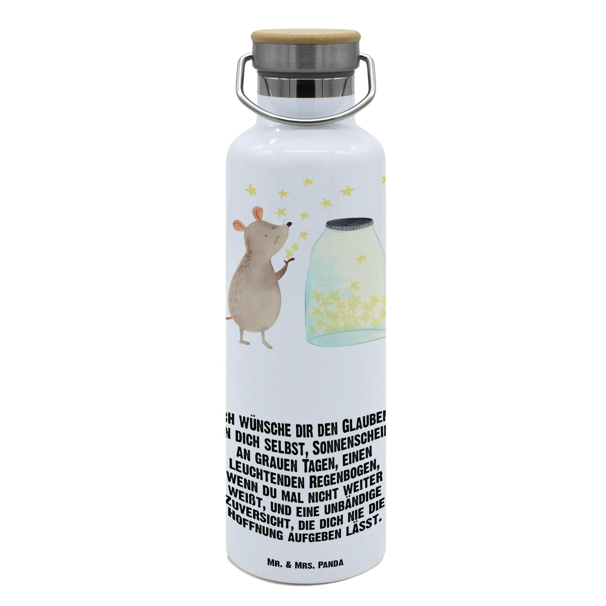 Drinks bottle Mouse Stars small animals, cute, funny, cute animal motives, hand drawn, small world, funny sayings, good mood, happy, gifts, gift ideas, special gifts, animal lover, card, dreams, child, stars, birthday, baptism, baptism gift, pregnancy, birth, first child, wish, hope, child birthday, Mouse