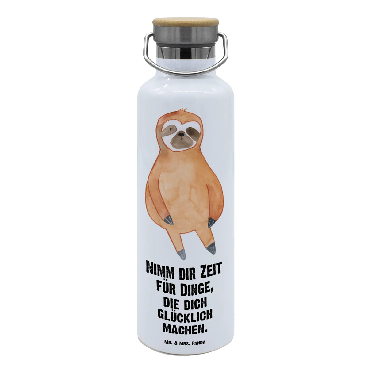 Trinkflasche Faultier Zufrieden Edelstahlflasche, getränkebehälter, thermobottle, feldflasche, isolier trinkflasche, thermos trinkflasche, Isolierte Trinkflasche, Warmhalteflasche, Thermo-Trinkflasche, Trinkflasche, metall trinkflasche, metallflasche, große trinkflasche, Trinkflasche Aus Edelstahl, Vakuumflasche, wasser trinkflasche, Thermosflasche, große wasserflasche, Trinkbehälter, Trinkgefäß, große thermosflasche, Wasserflasche, Getränkeflasche, Faultier, Faultier Deko, Faultier Geschenk, Ruhe, Pause, faul, Relaxen, glücklich, Gelassenheit, Zufriedenheit, Lieblingstier, Zufrieden, Glück, Faultiere, Frieden, Happy