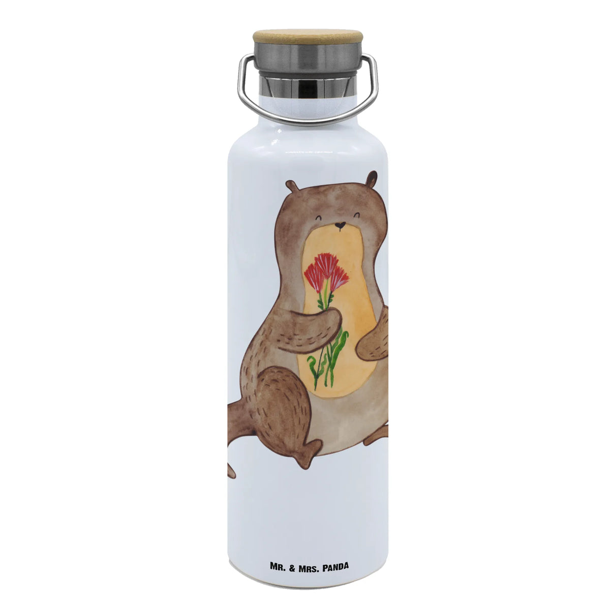 Getränkeflasche Otter Blumenstrauß feldflasche, Trinkgefäß, Trinkbehälter, isolier trinkflasche, Isolierte Trinkflasche, Vakuumflasche, Warmhalteflasche, Trinkflasche, getränkebehälter, große trinkflasche, Getränkeflasche, Wasserflasche, Thermo-Trinkflasche, wasser trinkflasche, Thermosflasche, thermobottle, metall trinkflasche, Edelstahlflasche, metallflasche, große wasserflasche, thermos trinkflasche, Trinkflasche Aus Edelstahl, große thermosflasche, Otter, Fischotter, Seeotter, Otter Seeotter See Otter