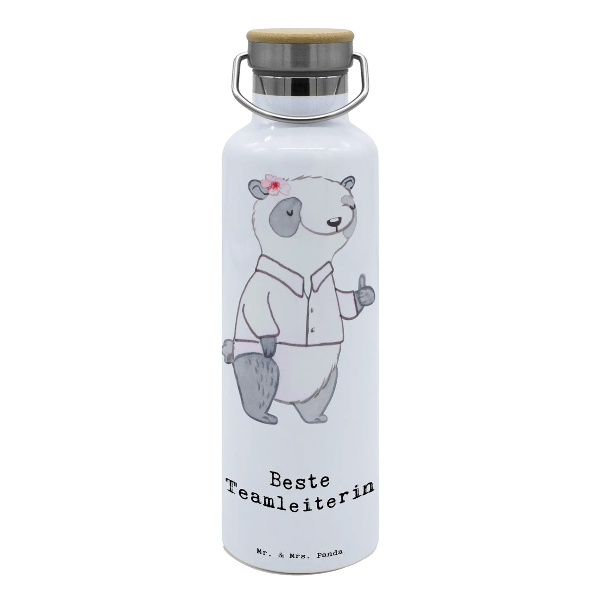 Trinkflasche Panda Beste Teamleiterin große thermosflasche, thermobottle, Edelstahlflasche, Warmhalteflasche, metallflasche, Isolierte Trinkflasche, große wasserflasche, feldflasche, Trinkflasche Aus Edelstahl, metall trinkflasche, getränkebehälter, Trinkgefäß, Trinkflasche, große trinkflasche, wasser trinkflasche, thermos trinkflasche, Thermo-Trinkflasche, Trinkbehälter, isolier trinkflasche, Wasserflasche, Thermosflasche, Getränkeflasche, Vakuumflasche, Geschenkidee, Geschenk, Schenken, Mitbringsel, Geburtstag, Geburtstagsgeschenk, für, Danke, Dankeschön, Bedanken, Freude machen, Geschenktipp, Gruppenleiterin, Abschied, Kollegin, Vorgesetzte, Seminarleiterin, Leiterin, Teamleiterin, Chefin, Abschiedsgeschenk, Ruhestand