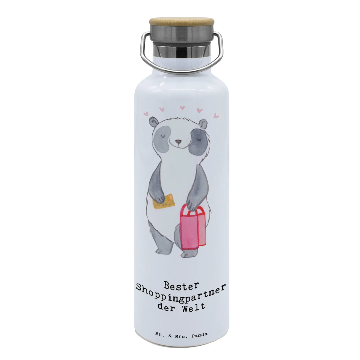 Trinkflasche Panda Bester Shoppingpartner der Welt feldflasche, Wasserflasche, Getränkeflasche, große wasserflasche, große trinkflasche, Thermosflasche, thermos trinkflasche, Edelstahlflasche, isolier trinkflasche, Isolierte Trinkflasche, wasser trinkflasche, Warmhalteflasche, thermobottle, Vakuumflasche, metallflasche, Thermo-Trinkflasche, Trinkflasche Aus Edelstahl, Trinkflasche, Trinkbehälter, große thermosflasche, getränkebehälter, metall trinkflasche, Trinkgefäß, Geschenkidee, Geschenk, Schenken, Mitbringsel, Geburtstag, Geburtstagsgeschenk, für, Danke, Dankeschön, Bedanken, Freude machen, Geschenktipp, Bff, Shopping, Freund, Einkaufen, Freundin, Shoppen, Begleitung, Shoppingpartner, Bester, Shopping-Queen, Queen, Partner