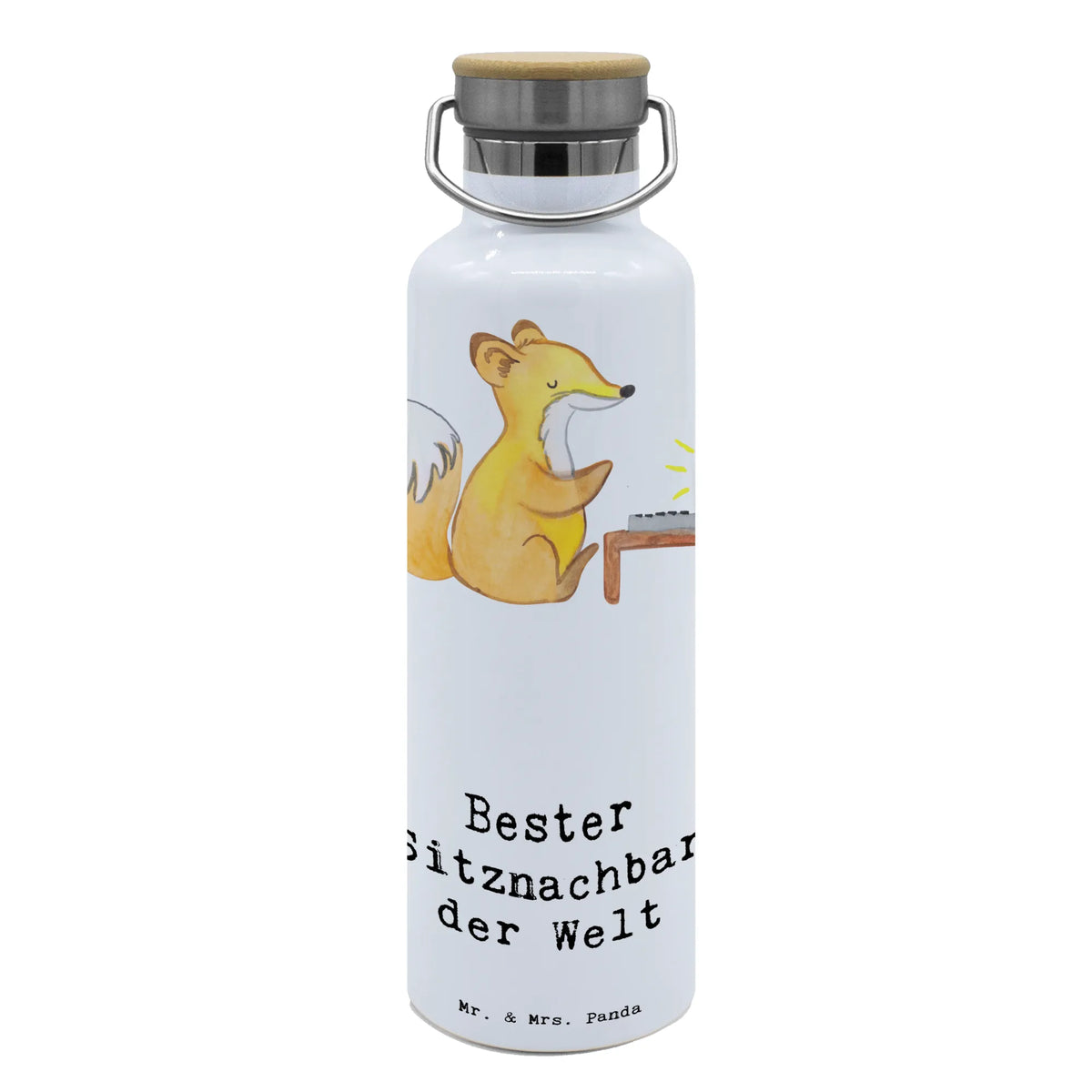 Trinkflasche Fuchs Bester Sitznachbar der Welt isolier trinkflasche, Edelstahlflasche, Trinkgefäß, wasser trinkflasche, große thermosflasche, feldflasche, Thermo-Trinkflasche, getränkebehälter, Warmhalteflasche, große wasserflasche, Isolierte Trinkflasche, Getränkeflasche, metallflasche, thermobottle, Wasserflasche, thermos trinkflasche, metall trinkflasche, Vakuumflasche, große trinkflasche, Trinkflasche Aus Edelstahl, Thermosflasche, Trinkflasche, Trinkbehälter, Geschenkidee, Geschenk, Schenken, Mitbringsel, Geburtstag, Geburtstagsgeschenk, für, Danke, Dankeschön, Bedanken, Freude machen, Geschenktipp, Hochschule, Mitstudent, Uni, Mitschüler, Seminar, Stuhlnachbar, Kommilitone, Universität, Sitznachbar, Tischnachbar, Nachbar, Schule