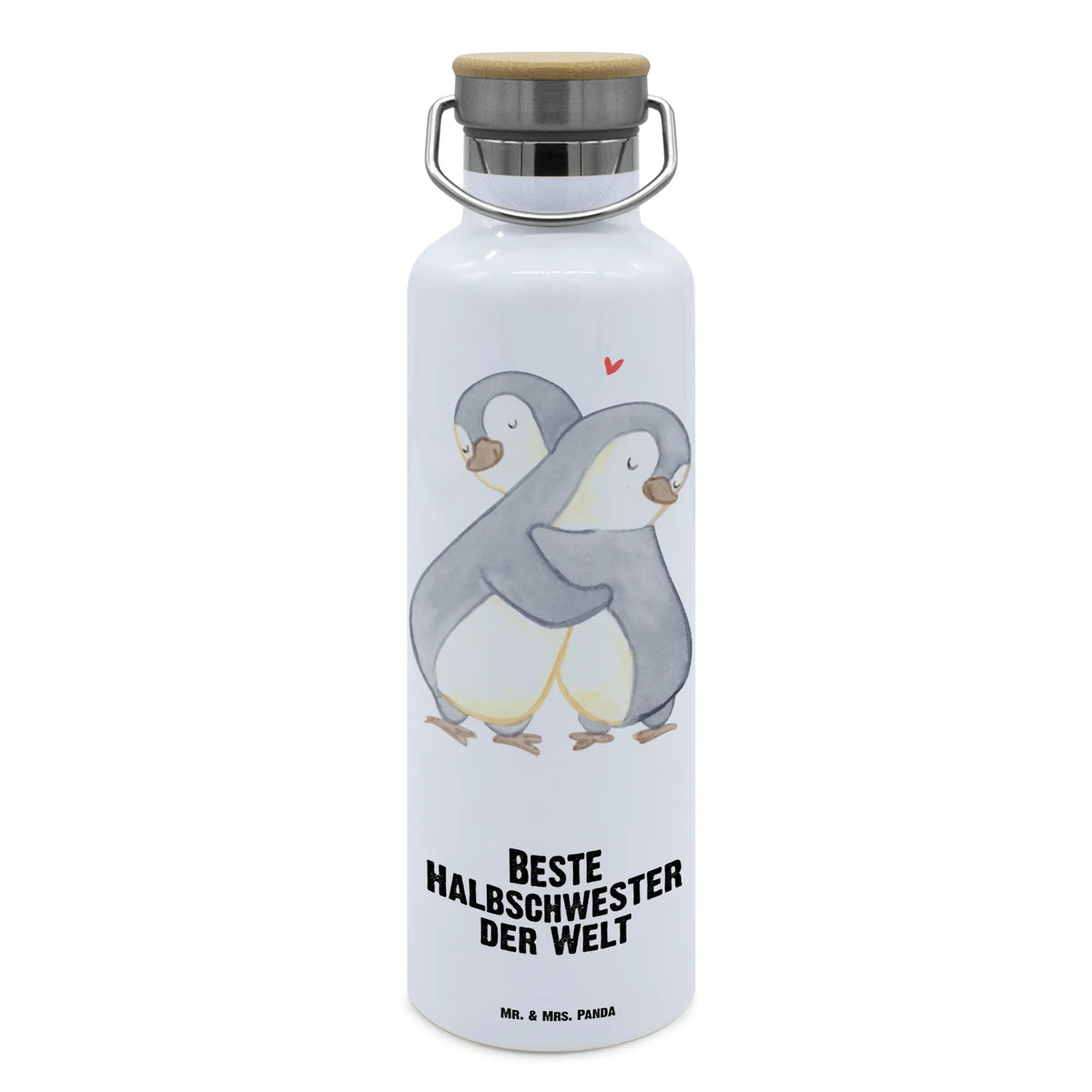 Trinkflasche Pinguin Beste Halbschwester der Welt Trinkbehälter, große wasserflasche, getränkebehälter, große thermosflasche, große trinkflasche, wasser trinkflasche, Trinkgefäß, metallflasche, Thermo-Trinkflasche, Warmhalteflasche, thermos trinkflasche, feldflasche, Wasserflasche, thermobottle, Vakuumflasche, Isolierte Trinkflasche, Getränkeflasche, Trinkflasche, Trinkflasche Aus Edelstahl, Edelstahlflasche, metall trinkflasche, isolier trinkflasche, Thermosflasche, Geschenkidee, Geschenk, Schenken, Mitbringsel, Geburtstag, Geburtstagsgeschenk, für, Danke, Dankeschön, Bedanken, Freude machen, Geschenktipp, Schwesterherz, Stiefschwester, Geschwister, Liebe, Halbschwester, Schwestern, Stiefgeschwister, Tochter, Kleinigkeit, Beste, Familie, Sister, Kinder, Schwester