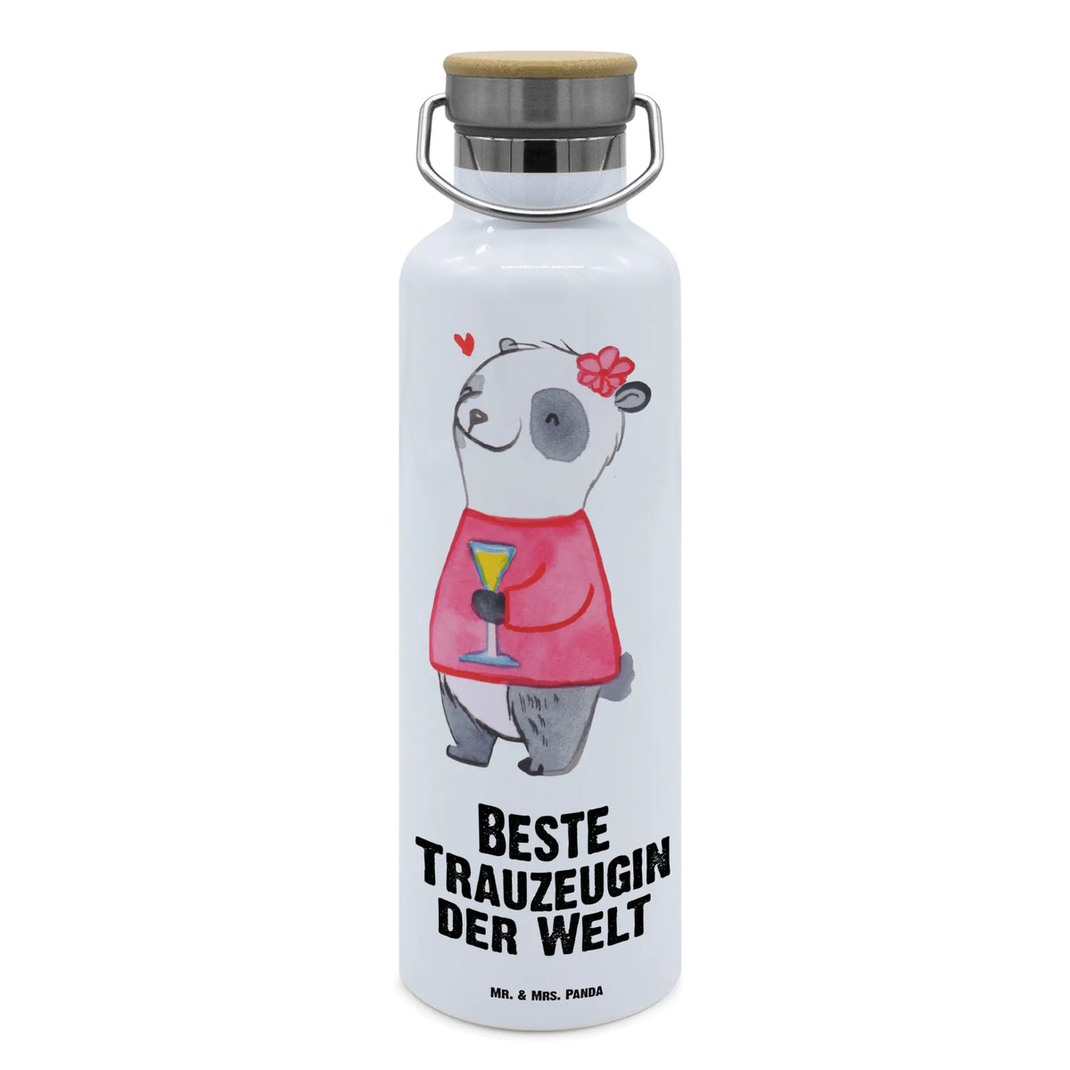 Trinkflasche Panda Beste Trauzeugin der Welt große thermosflasche, Thermo-Trinkflasche, thermos trinkflasche, Trinkgefäß, thermobottle, Isolierte Trinkflasche, Trinkbehälter, große trinkflasche, feldflasche, isolier trinkflasche, getränkebehälter, Edelstahlflasche, Thermosflasche, Wasserflasche, große wasserflasche, Warmhalteflasche, Vakuumflasche, Getränkeflasche, Trinkflasche, metall trinkflasche, Trinkflasche Aus Edelstahl, wasser trinkflasche, metallflasche, Geschenkidee, Geschenk, Schenken, Mitbringsel, Geburtstag, Geburtstagsgeschenk, für, Danke, Dankeschön, Bedanken, Freude machen, Geschenktipp, Trauung, Braut, Kirche, Freundin, Trauzeugin, Standesamt, Heirat, Hochzeit, JGA, Trauhzeugin