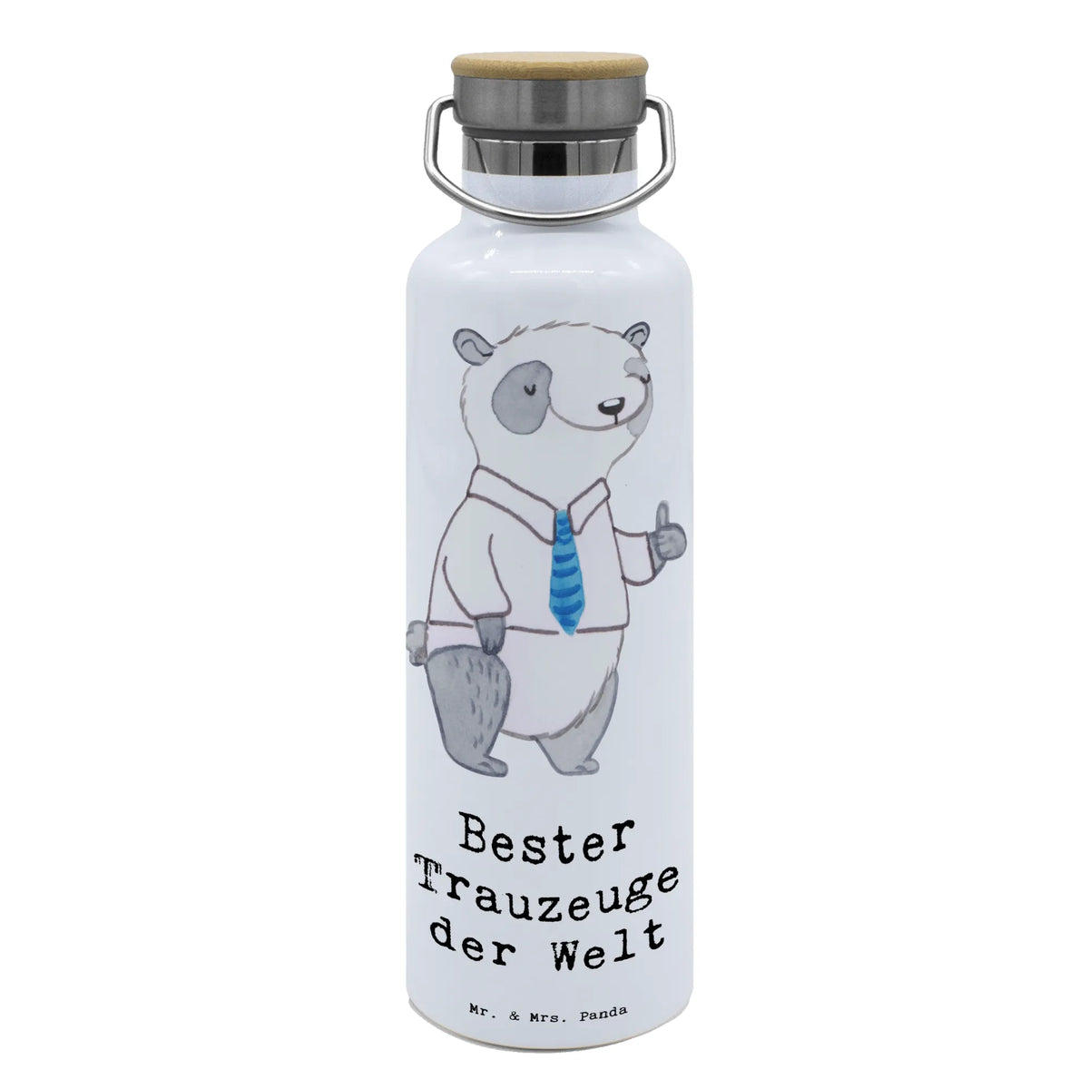 Trinkflasche Panda Bester Trauzeuge der Welt