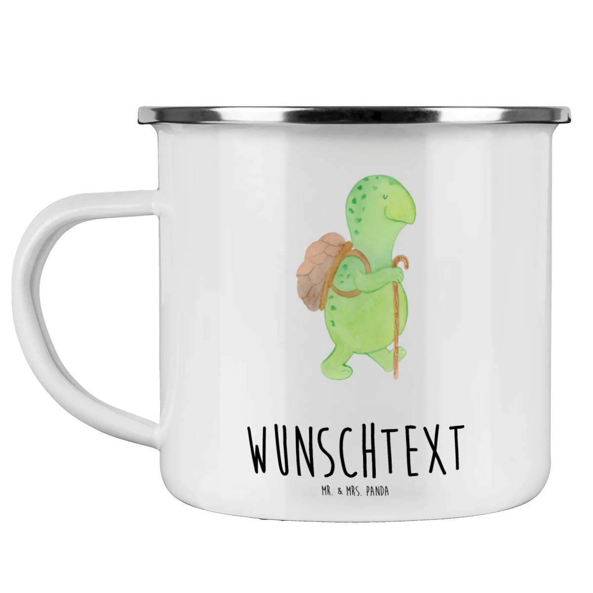 Personalised enamel cup tortoise walker gift, gift ideas, cute, illustrated, tortoise, reptile, ancient creature, sweet, birthday gift, turtle gift items, funny turtle gifts, pet turtles, best friend, sister or daughter, turtle lover, turtles, motivational slogan, new beginning
