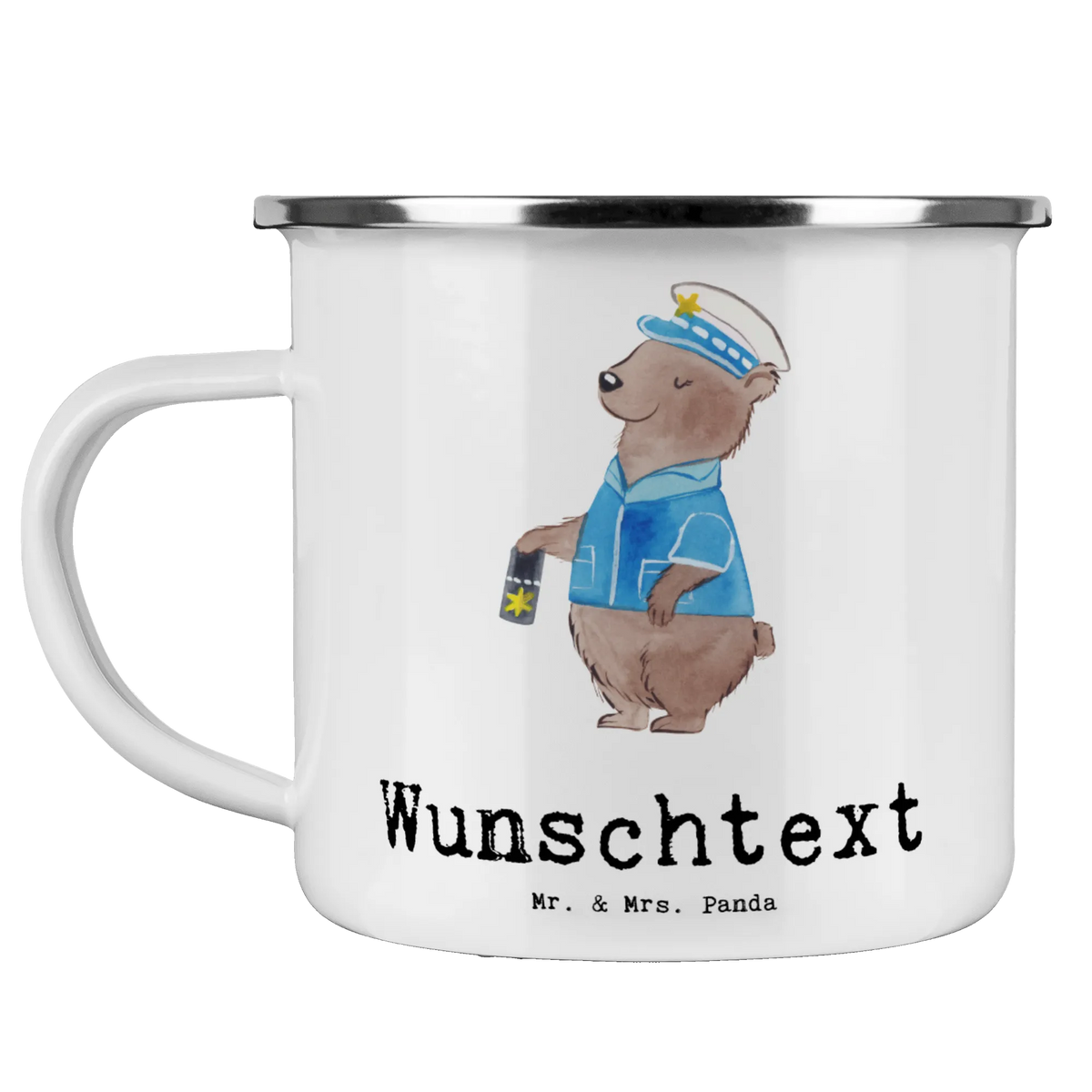 Personalised enamel cup Policewoman heart gift, sayings, gift idea, best, farewell gift, passing exam, anniversary, retirement, promotion, job start, profession