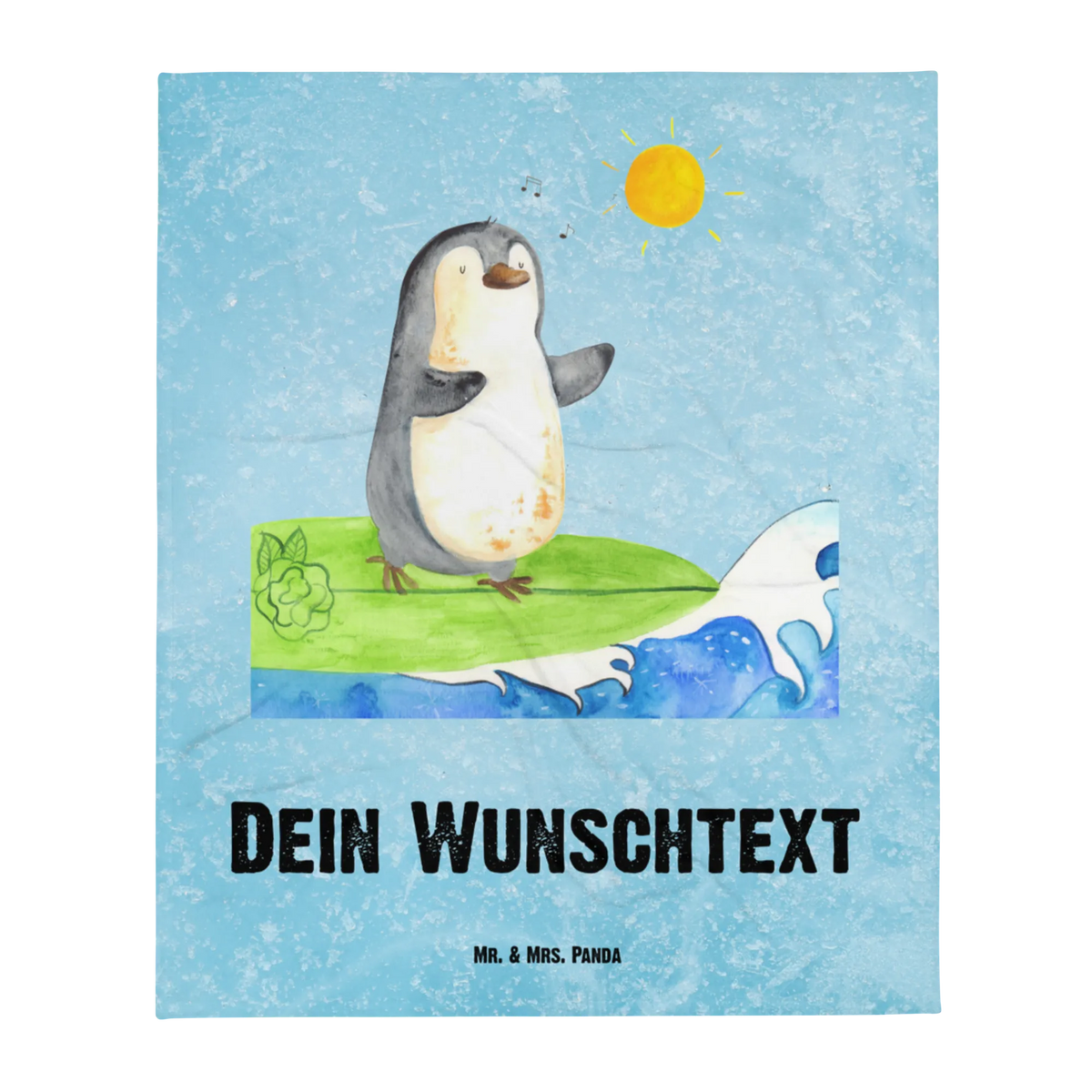 Kocyk dla niemowląt z imieniem Pingwin surfista Pinguin