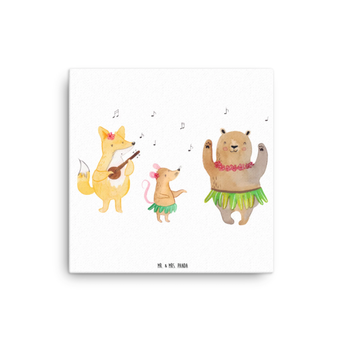 Canvas picture forest animals Aloha card, gift ideas, gifts, small animals, cute, cute animal motives, hand drawn, funny sayings, good mood, special gifts, animal lover, rabbit, music, dancing, forest, forest animals, laughter