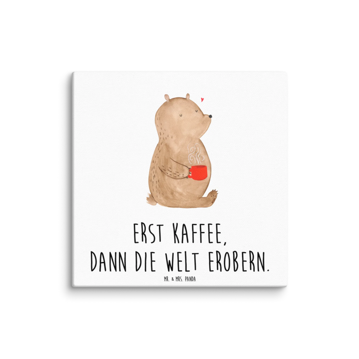 Leinwand Bild Bär Kaffee Kunstdruck, Leinwand, Bär, Teddybär, Teddy, Guten Morgen, Bären, Welt Erobern, Motivation, Kaffee, Morgenroutine, Welt Retten, Coffee