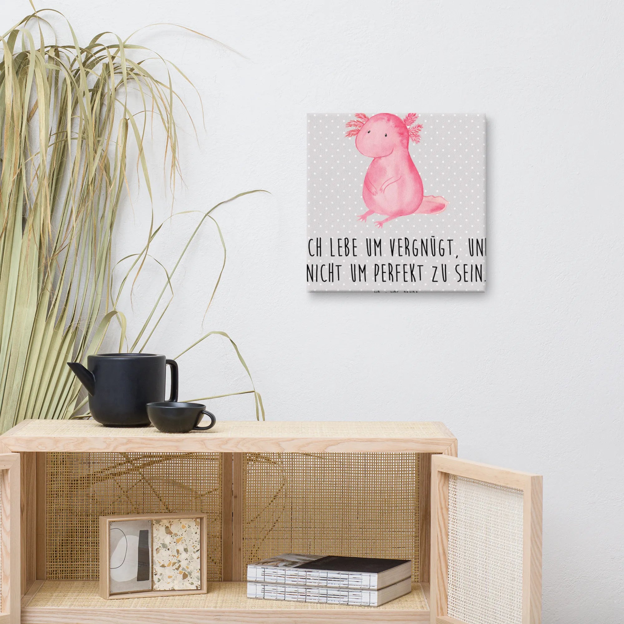 Leinwand Bild Axolotl Niedlich Leinwand, Kunstdruck, Molch, Axolotl, Axolot, Liebe, Lebensweisheit, Fröhlich, Lebensstil, Freundin, Weisheit, Vergnügt, Zufrieden