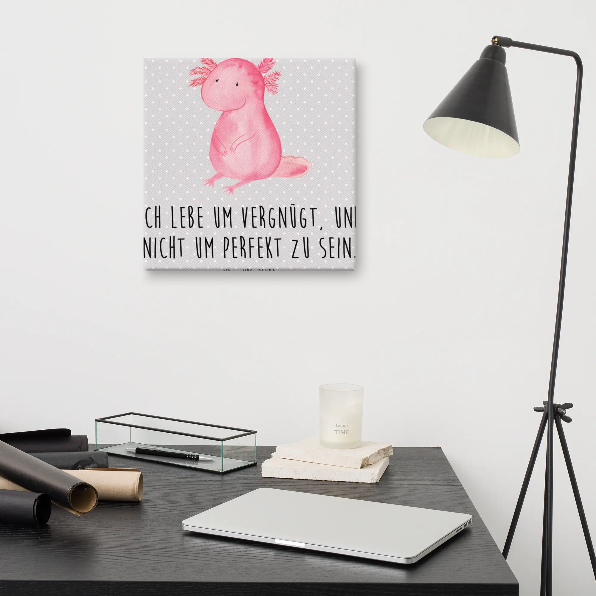 Leinwand Bild Axolotl Niedlich Leinwand, Kunstdruck, Molch, Axolotl, Axolot, Liebe, Lebensweisheit, Fröhlich, Lebensstil, Freundin, Weisheit, Vergnügt, Zufrieden