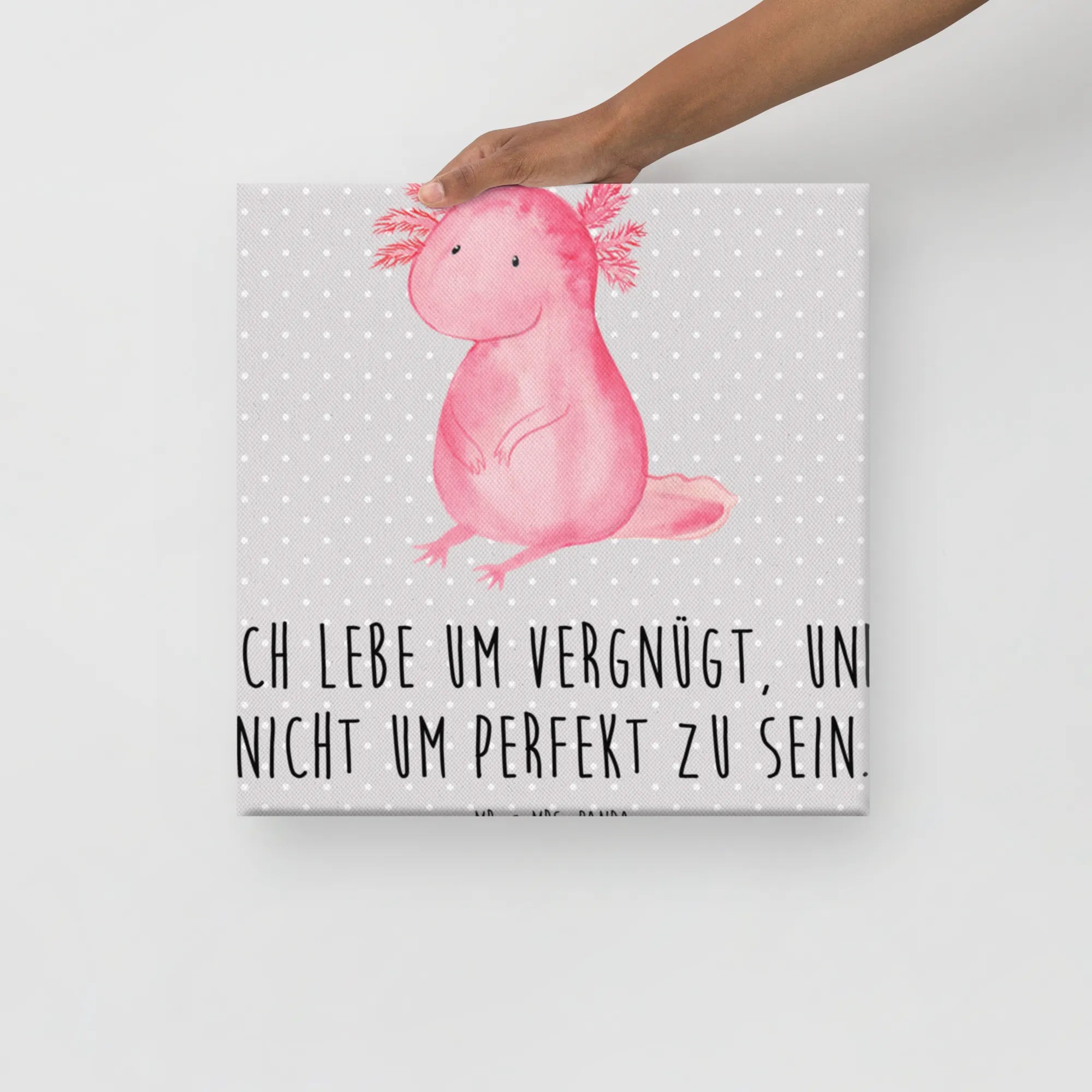 Leinwand Bild Axolotl Niedlich Leinwand, Kunstdruck, Molch, Axolotl, Axolot, Liebe, Lebensweisheit, Fröhlich, Lebensstil, Freundin, Weisheit, Vergnügt, Zufrieden