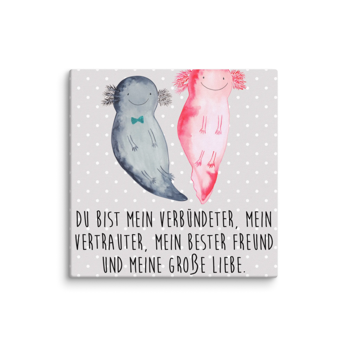 Canvas picture axolotl Girlfriend Axelotl, salamander, Mexican walking fish, marine animals, amphibian, proof of love, friend, husband, tail, valentine's day, fiancé, great love, anniversary