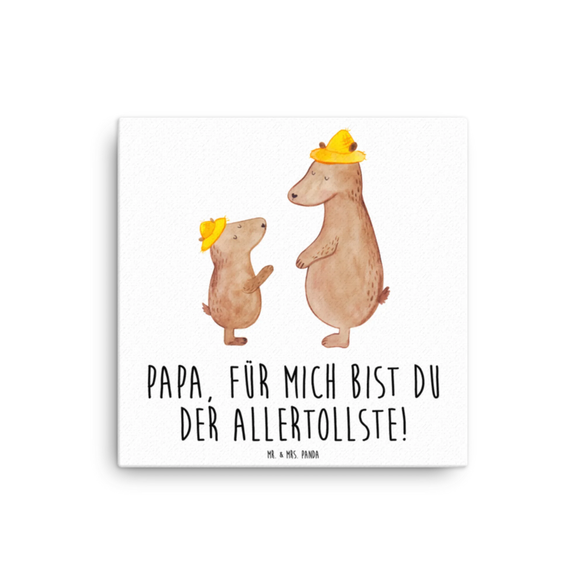 Leinwand Bild Bären mit Hut Leinwand, Kunstdruck, Opa, Papa, Schwester, Vatertag, Oma, Bruder, Muttertag, Familie, Mama, Sohn, Söhne, Family, Kind, Paps, Bär, Papi, Vorbild, Bären, Lieblingsmensch, Vater-Sohn, Vater, Dad, Kinder, Daddy