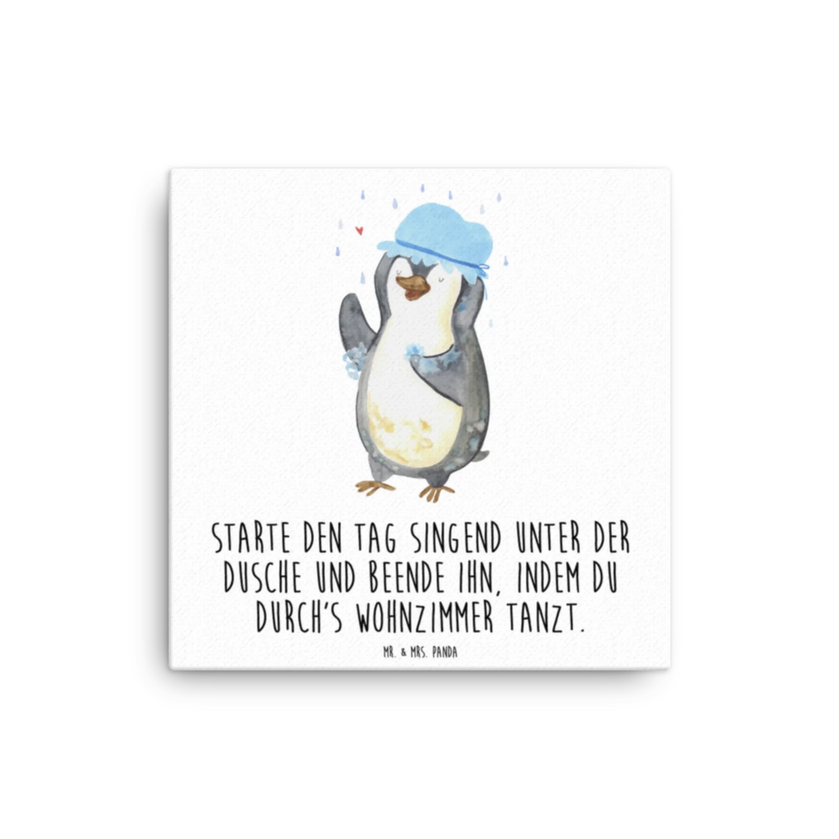 Canvas picture Penguin have a shower North Pole, Penguins, new start, penguins, new beginning, being happy, life motto, shower