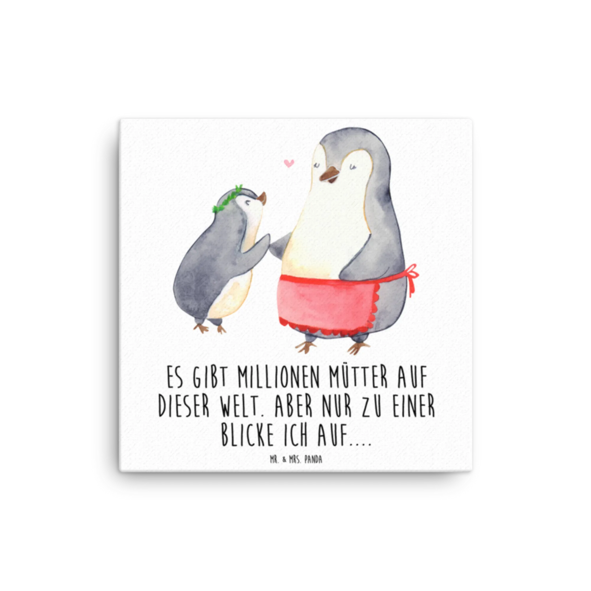 Leinwand Bild Pinguin mit Kind Leinwand, Kunstdruck, Opa, Papa, Schwester, Vatertag, Oma, Bruder, Muttertag, Familie, Mama, Geburststag, Geschenk, Mutter, Mutti, Mami