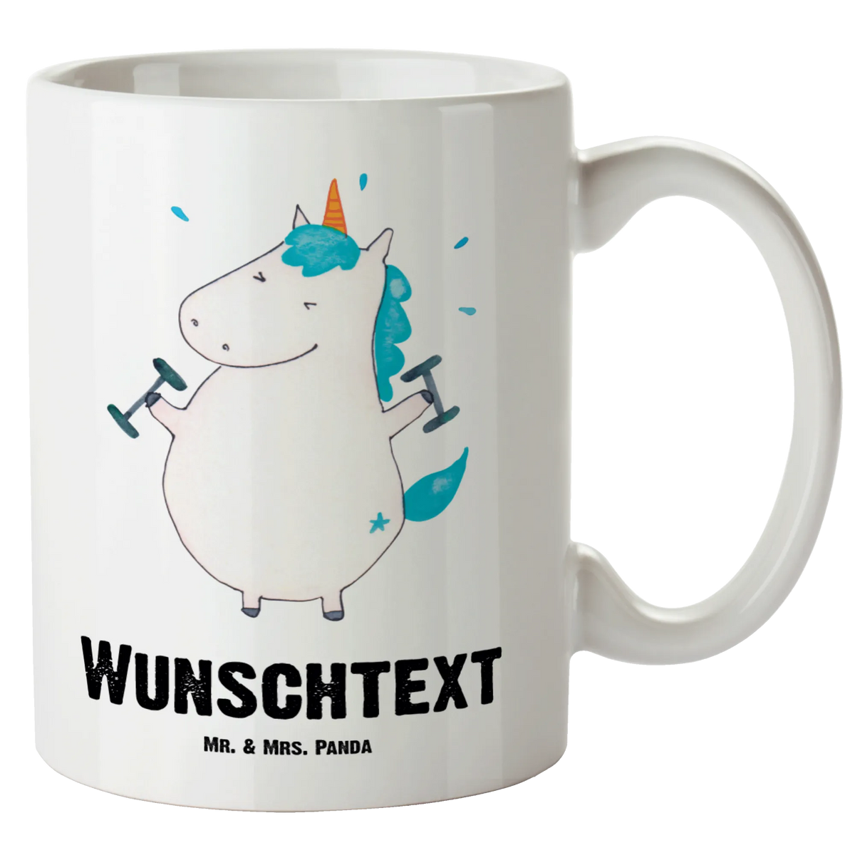Personalisierte XL Tasse Einhorn Fitness