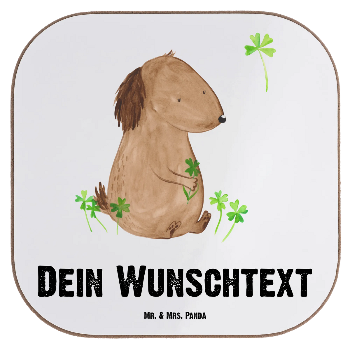 Personalised coaster Dog shamrock dog, mutt, hound, woof, dog mama, dog breed, love dogs, love for dogs, dog decorative items, bag with dog print, funny gifts for dog owners, what do you give a dog lover, Christmas gifts for dogs, gifts for dogs, dog sayings, new beginning, daydreams, gift, cloverleaf, lucky charm, Dog, motivation, mindfulness, happiness, self-love