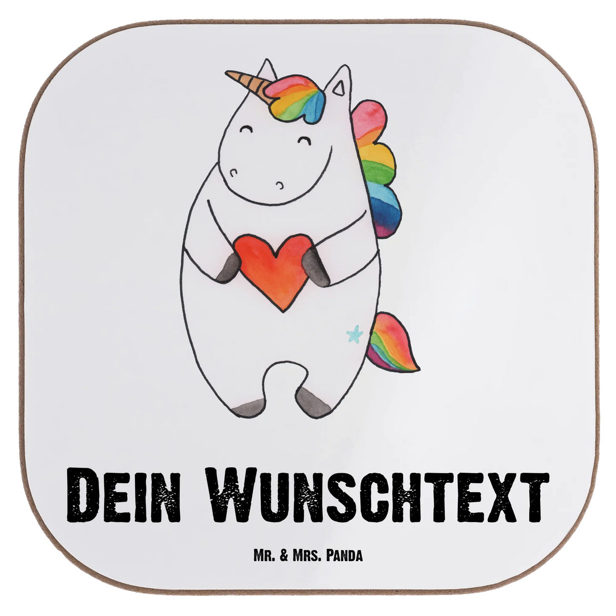 Personalised coaster unicorn Heart heart, girlfriend present, girlfriend gift, evil, different, bad girl