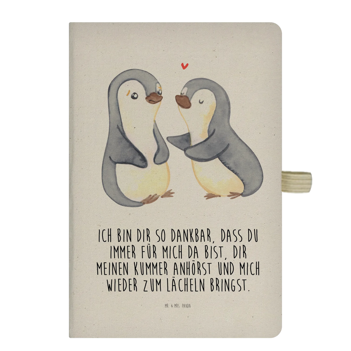 Bawełniany notes DIN A5 pingwiny pocieszyć przyjaciółka, prezent miłosny, mąż, żona, dzień ślubu, wesele, rocznica, zaręczyny, prośba o rękę, Miłość, przyjaciel
