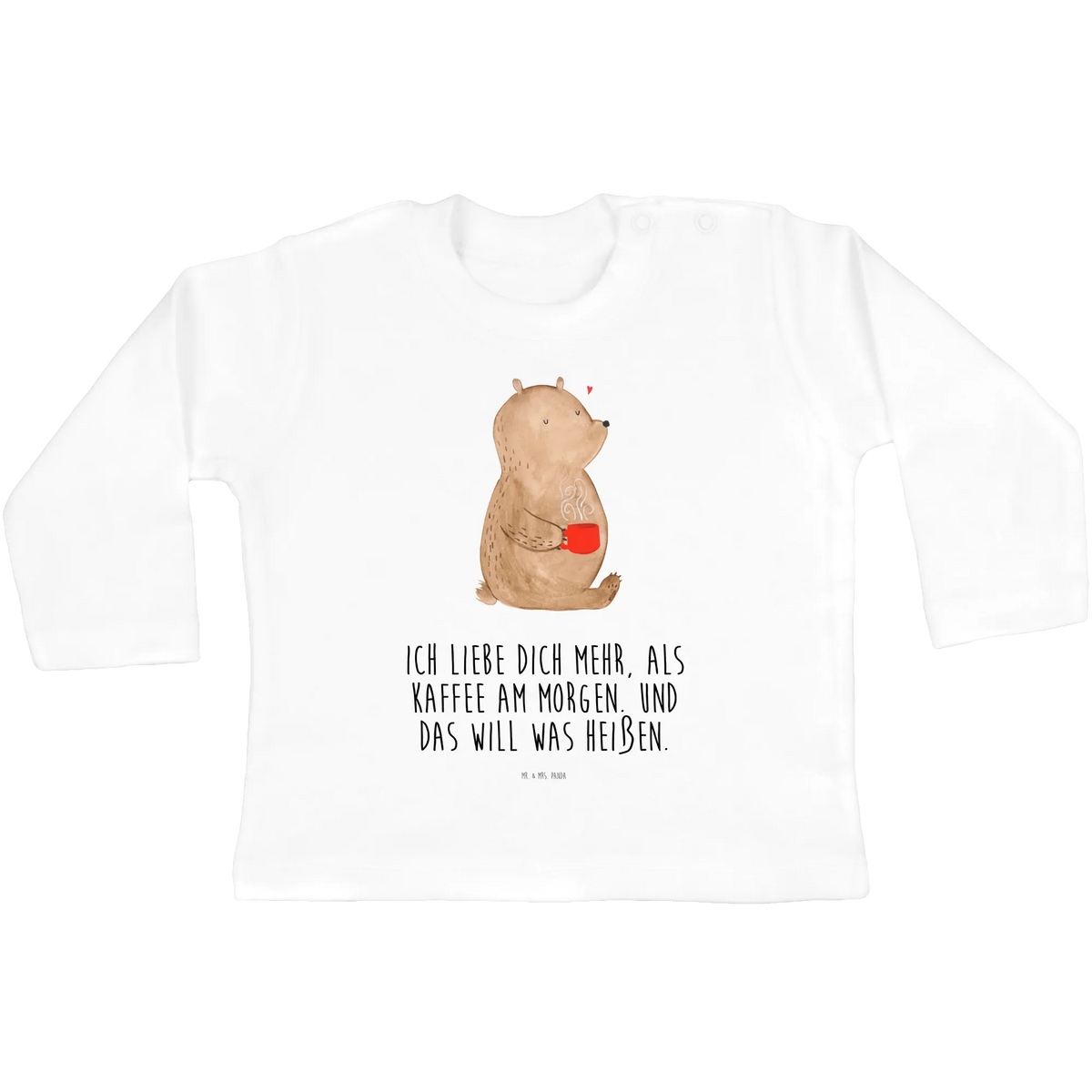 Baby Longsleeve Bär Morgenkaffee Langarm, Kleidung, Bio, Baby Shower, Freundin, Freund, Liebe, Liebesgeschenk, Jahrestag, Verlobung, Partner, Ehemann, Ehefrau, Heiraten, Heiratsantrag, Hocheitstag, Hochzeitstag, Geschenk für Partner, Geschenk für Frauen, für Ehemann, Valentinstag, für Männer, Geschenk für Freundin, Liebesbeweis, Mitbringsel