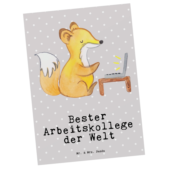 Postcard Fox Best colleague in the world