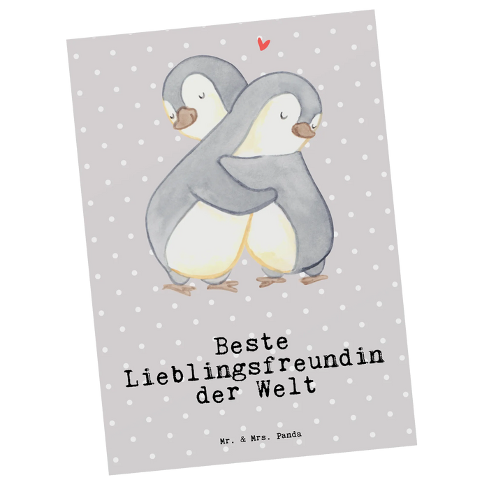 Postkarte Pinguin Beste Lieblingsfreundin der Welt