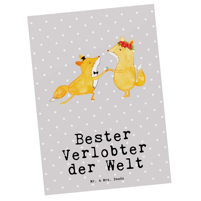 Postkarte Fuchs Bester Verlobter der Welt