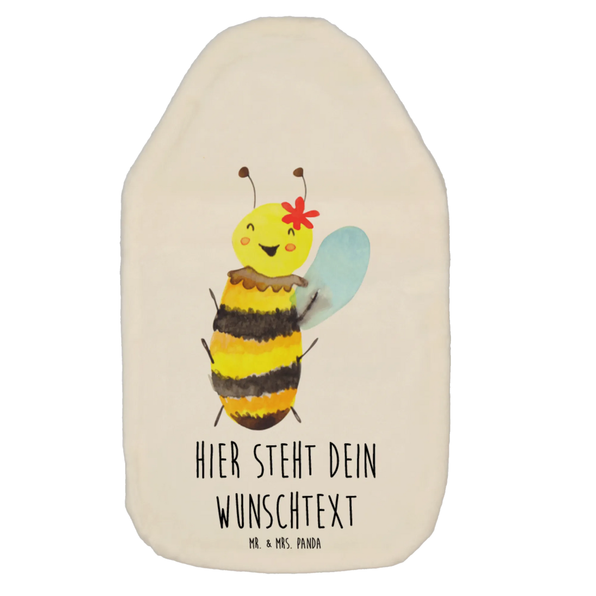 Personalised hot water bottle bee happy Bee, wasp, bumblebee